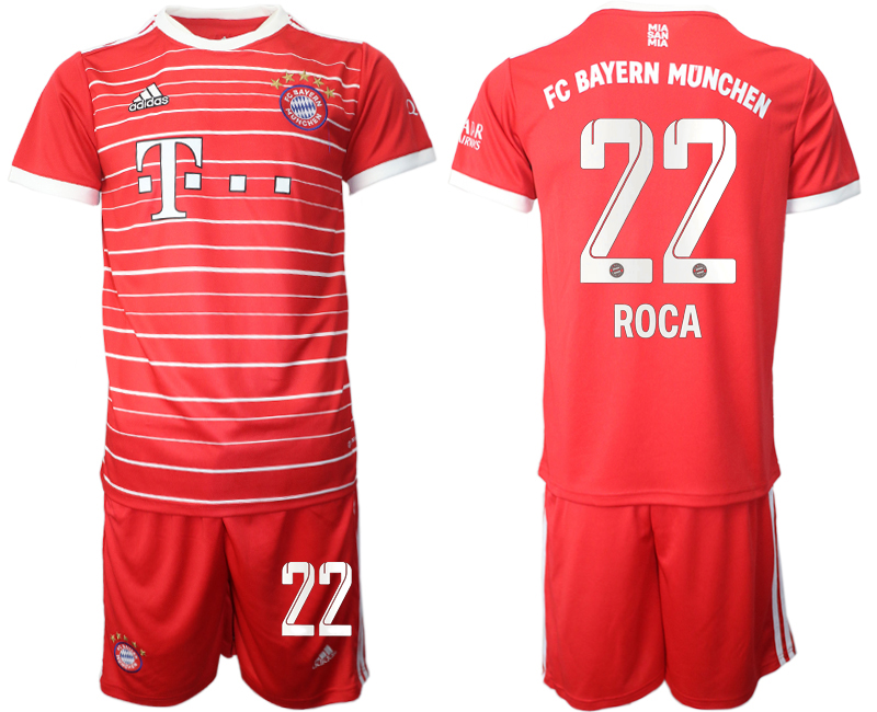 Men 2022-2023 Club Bayern Munich home Red #22 Adidas Soccer Jersey